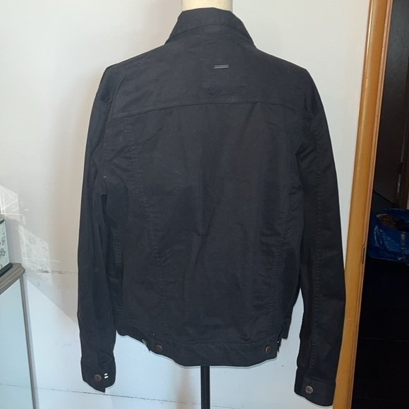 Denim & Flower Ricky Singh Black Men's Trucker Jacket Outerwear Stretch L NWOT - Picture 3 of 13